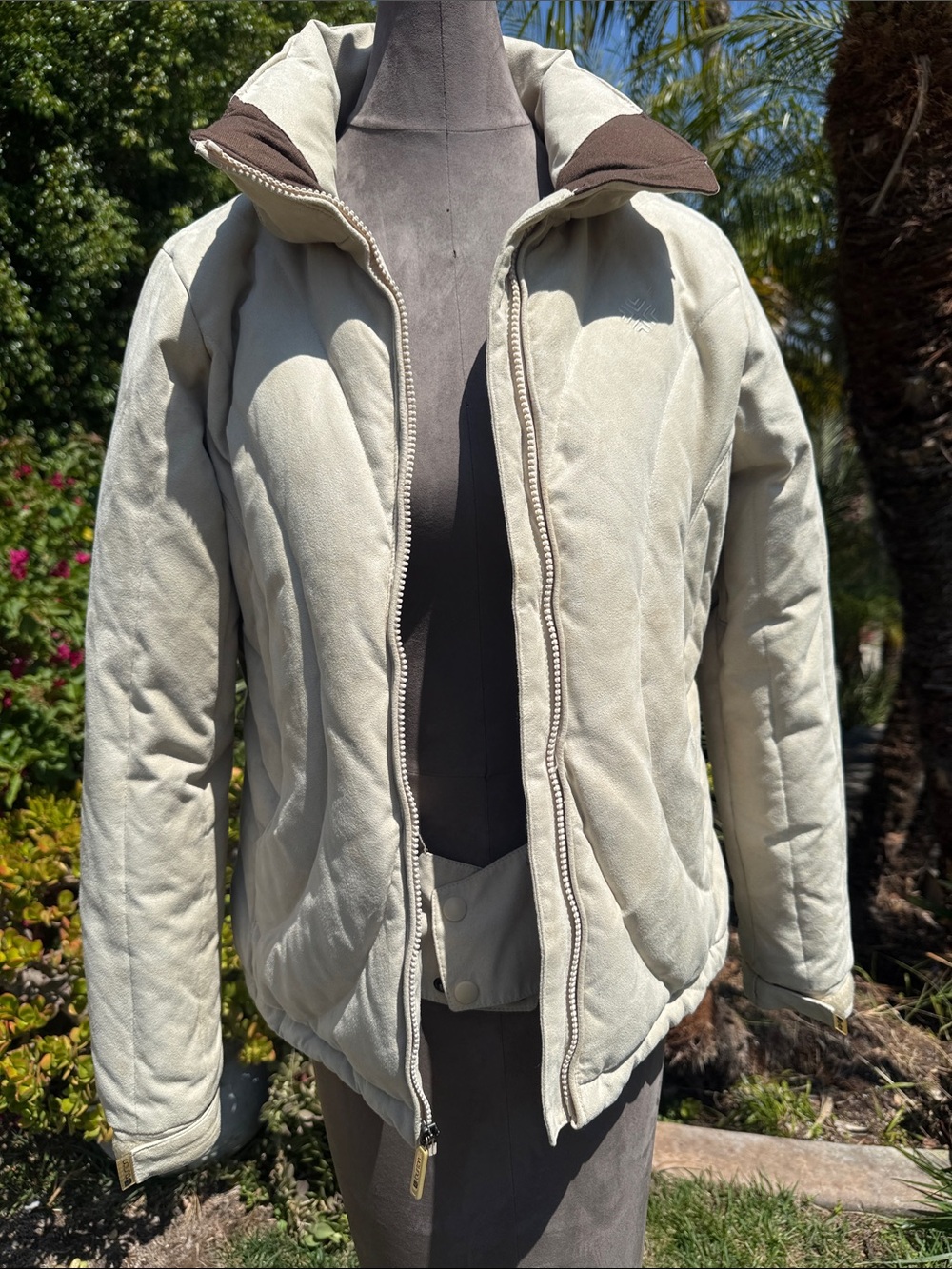 Burton Cream Quilted Puffer Snow Jacket